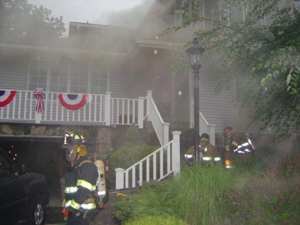 Firefighter Kavy at a Mutual Aid Yorktown fire